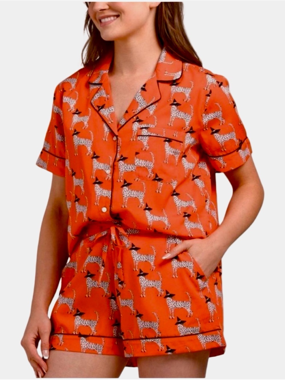🎃🐆 Bouffants & Broken Hearts Halloween PJ Set — Size Small